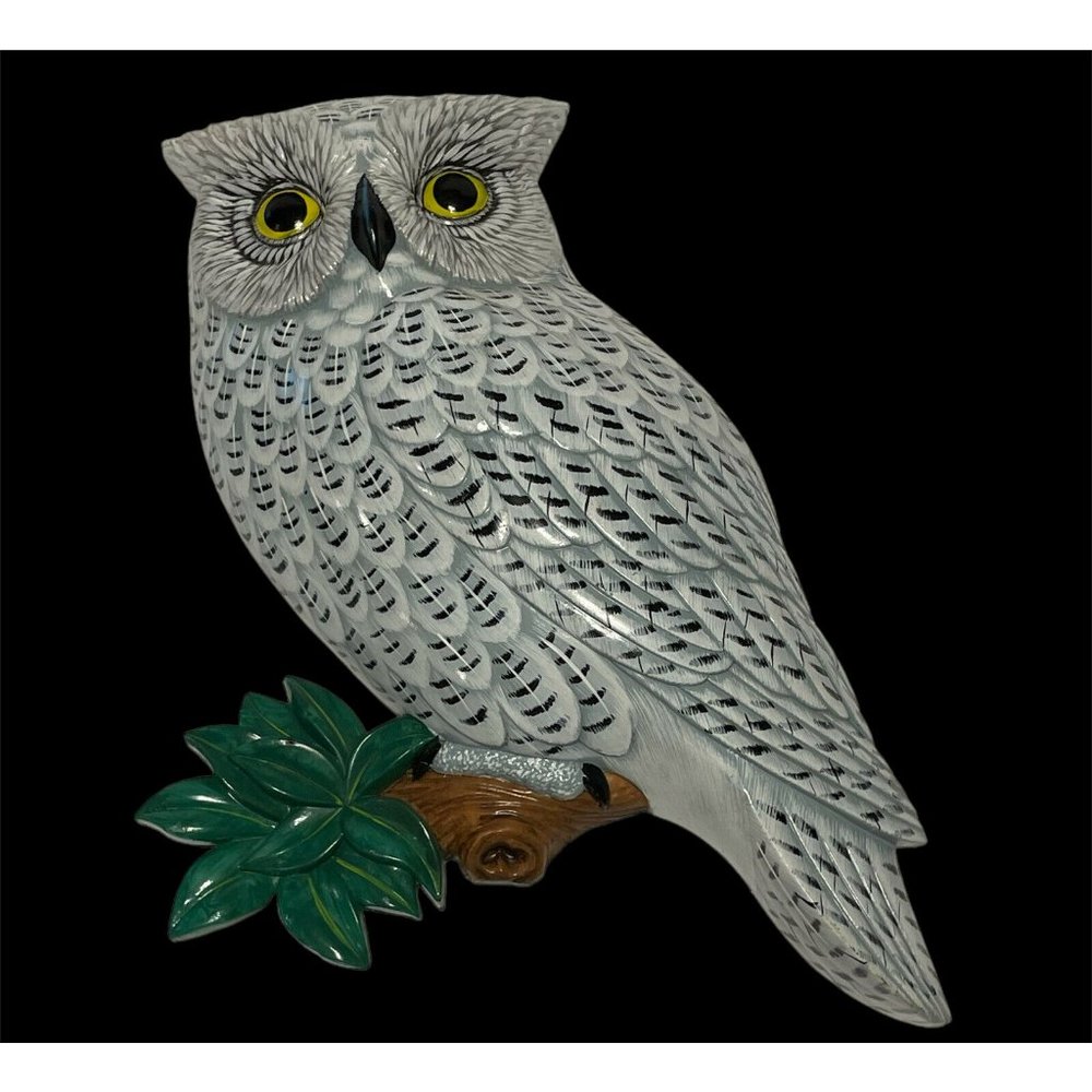 white snow owl on branch 3d wall mount decor hedwig Bird Harry Potter Decor